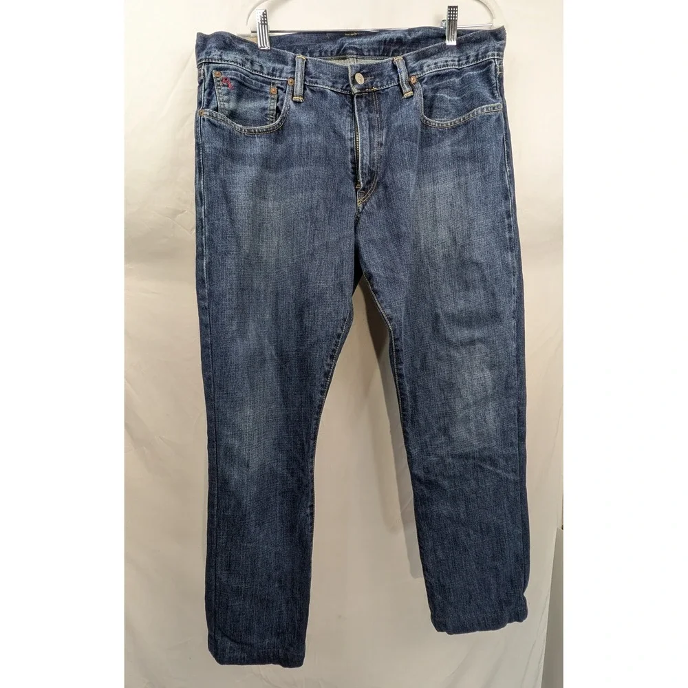 Vintage Polo Ralph Lauren Mens‎ Medium Wash Denim Jeans 36x32 Blue 100% Cotton